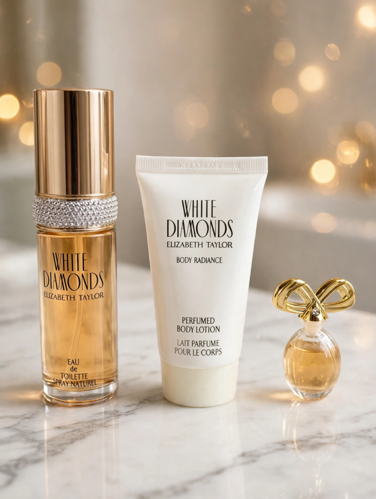 Elizabeth Taylor White Diamonds 3-piece gift set with eau de toilette, body lotion, and mini parfum